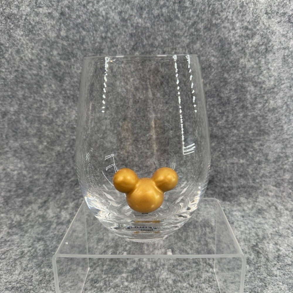 Disney‎ Mickey Mouse Stemless Wine Glass 13 Oz Hallmark Collectible 3D